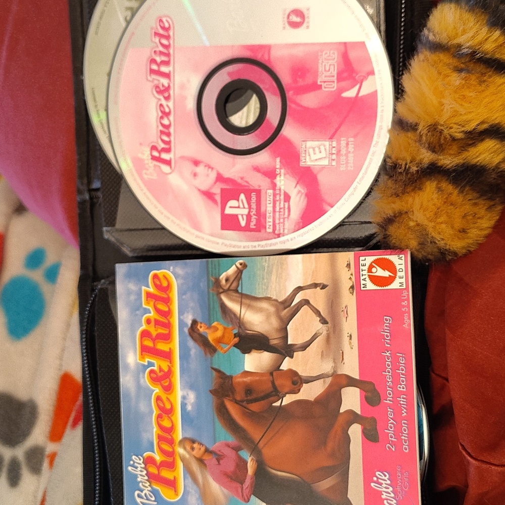 1999 Mattel Barbie Race & Ride PlayStation Game - Pink